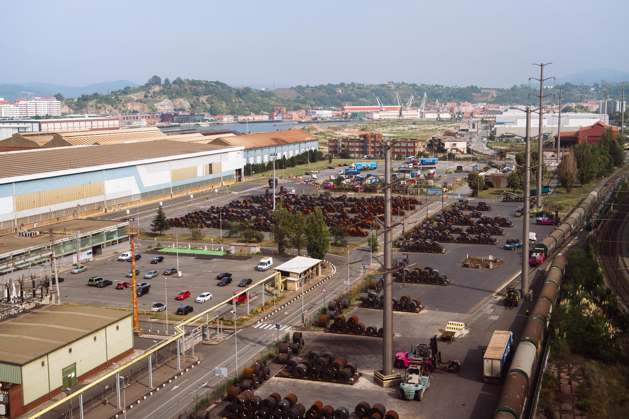 Vista de las instalaciones de ArcelorMittal y La Naval en Sestao